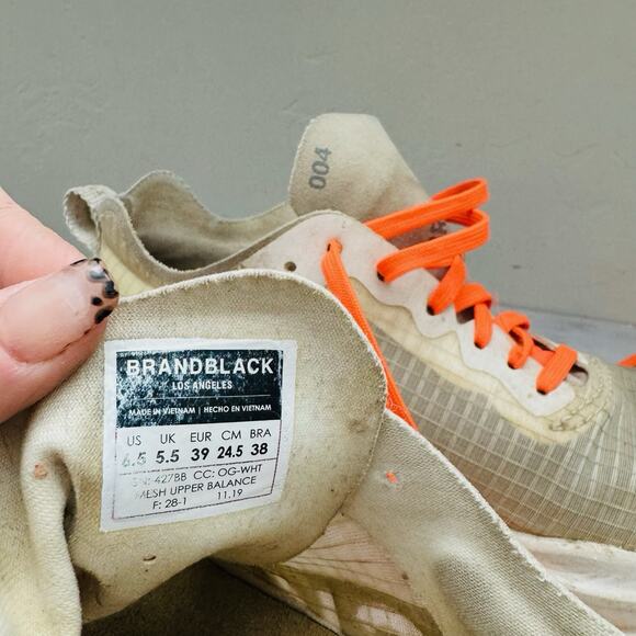 Brandblack Kite Racer Sneakers White And Orange Mens Size 6.5 - Picture 9 of 10